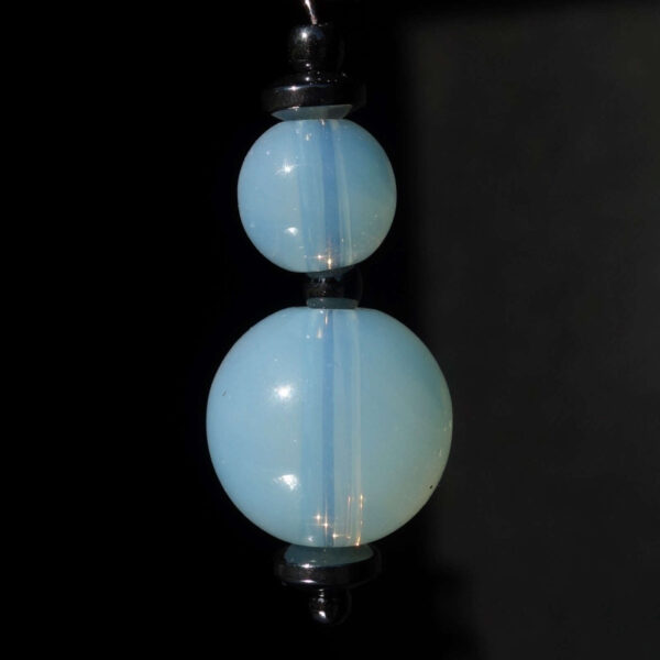 Opalite Earring Art Glass Round Beads Hypoallergic English Lock Hook