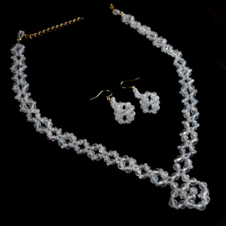 Topaz Beadwork Necklace and Earrings Set