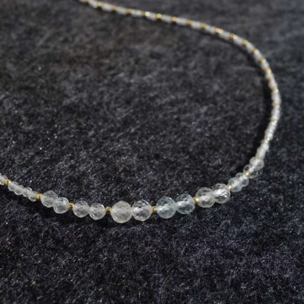 Natural Topaz Necklace Semi-Precious Gemstone Faceted Beads Golden Miyuki Beads Hypoallergic Stainless Steel