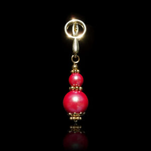 Dangling Double-Beaded Single Earrings with Semi-Precious Stones and Brass English Lock Latchback with 18k Gold Finish