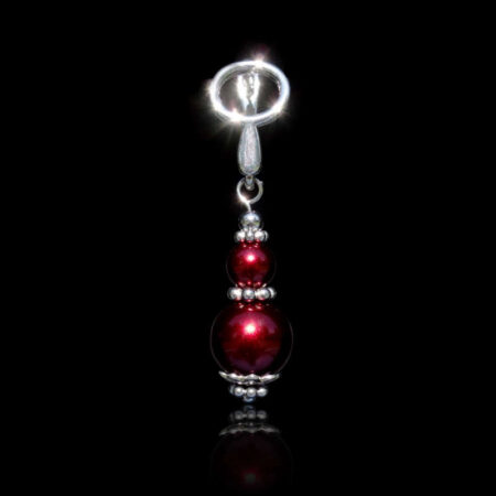 Bordeaux Preciosa Glass Pearl Earring - Rhodium Finish