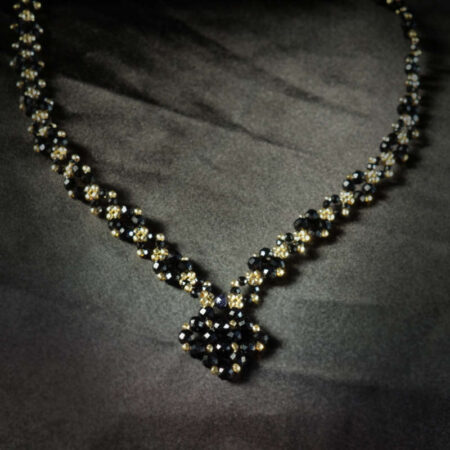 Black Spinel Beadwork Necklace