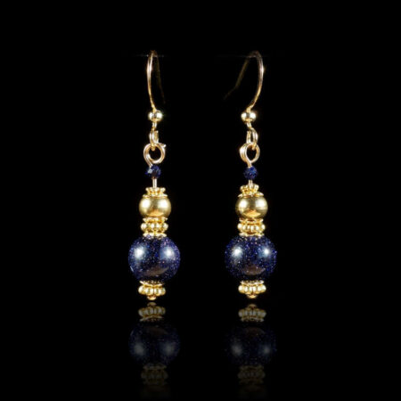 Cosmic Blue Goldstone Earrings