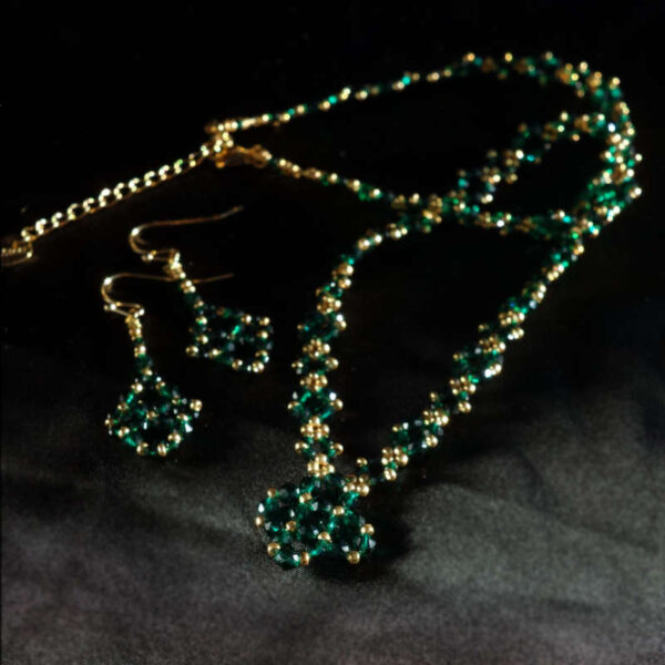 Emerald-Green-Hydro-Crystal-Necklace-Earrings-Set-faceted-glass-beads-golden-miyuki-beads-hypoallergic-stainless-steel-06898s