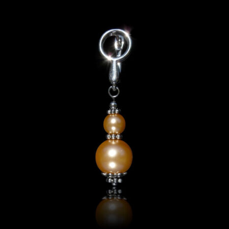 Gold Preciosa Glass Pearl Earring - Rhodium Finish