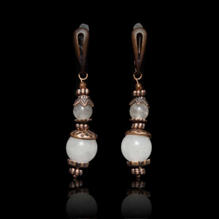 Misty White Chalcedony Earrings