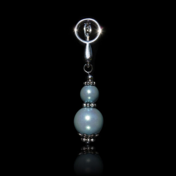 Blue Preciosa Pearl Imitation Glass Single Earring Hypoallergic Shvenzy Earwires English Lock Hooks Rhodium Plated Brass and Stainless Steel