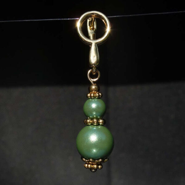 Green Pearlescent Preciosa Pearl Imitation Glass Single Earring Hypoallergic Shvenzy Earwires English Lock Hooks Gold Plated Brass and Stainless Steel