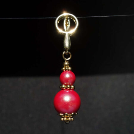 Raspberry Red Pearlescent Preciosa Pearl Imitation Glass Single Earring Hypoallergic Shvenzy Earwires English Lock Hooks Gold Plated Brass and Stainless Steel