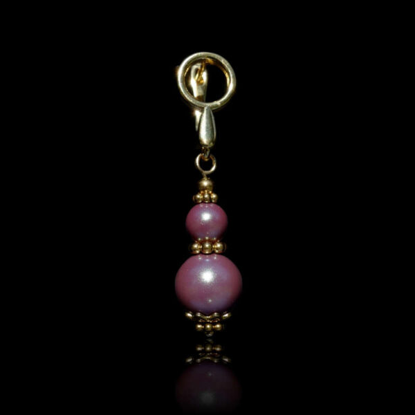 Violet Pearlescent Preciosa Pearl Imitation Glass Single Earring Hypoallergic Shvenzy Earwires English Lock Hooks Gold Plated Brass and Stainless Steel