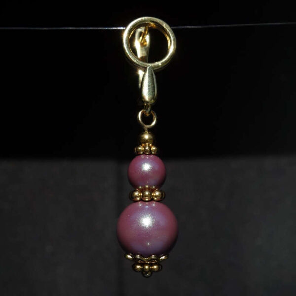 Violet Pearlescent Preciosa Pearl Imitation Glass Single Earring Hypoallergic Shvenzy Earwires English Lock Hooks Gold Plated Brass and Stainless Steel