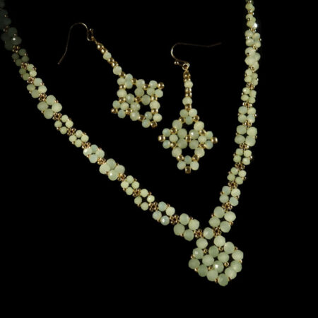 Primrose Rondelle Beadwork Necklace & Earrings Set