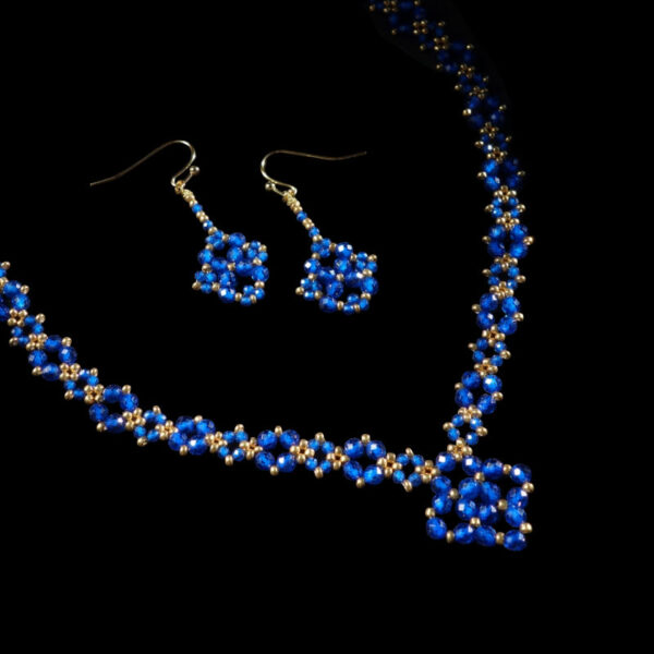 Sapphire-Necklace-Earrings-set-cultivated-gemstone-faceted-beads-golden-miyuki-beads-hypoallergic-stainless-steel-06796s