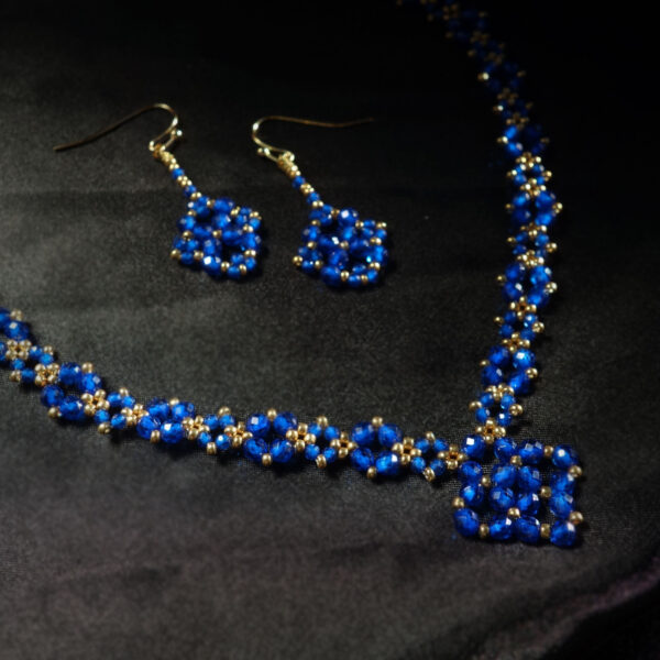 Sapphire-Necklace-Earrings-set-cultivated-gemstone-faceted-beads-golden-miyuki-beads-hypoallergic-stainless-steel-06799L