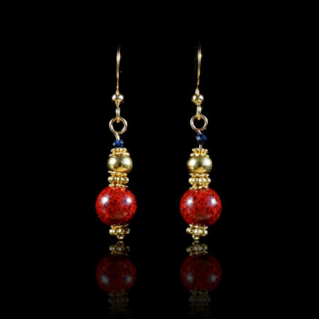 Vermilion Cinnabar Earrings