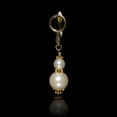 White Preciosa Glass Pearl Earring - Gold Finish