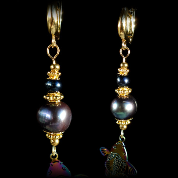 Black-Freshwater-Pearl-Koi-Serenity-Earrings-Semi-Precious-Stone-Beads-Shvenzy-English-Lock-Hypoallergic-Hooks-00047-1