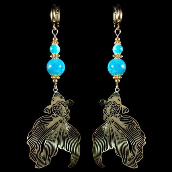 Blue-Apatite-Koi-Serenity-Earrings-Semi-Precious-Stone-Beads-Shvenzy-English-Lock-Hypoallergic-Hooks-00028-2