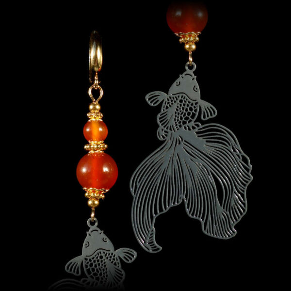 Carnelian-Koi-Serenity-Earrings-Semi-Precious-Stone-Beads-Shvenzy-English-Lock-Hypoallergic-Hooks-09987-1