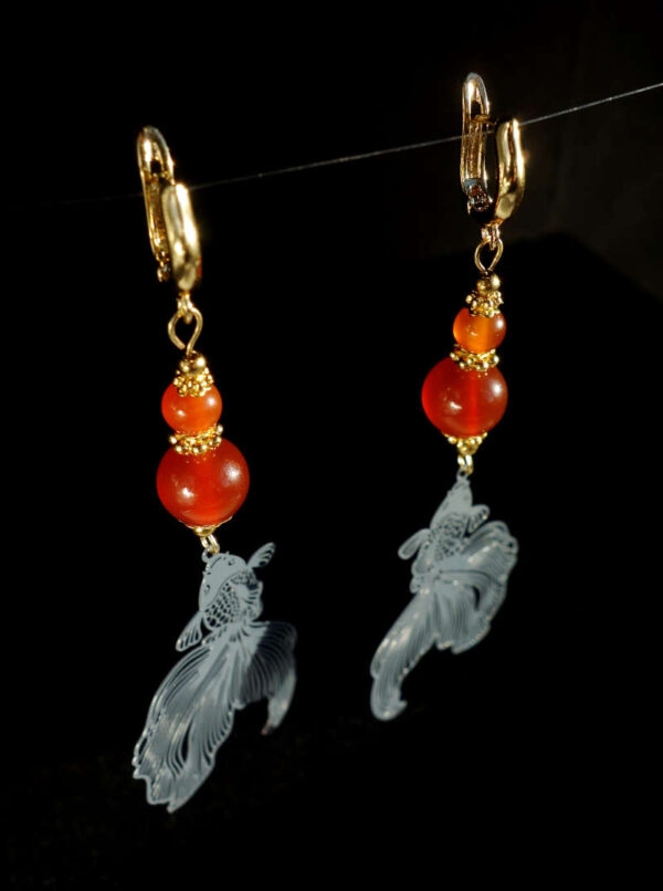 Carnelian-Koi-Serenity-Earrings-Semi-Precious-Stone-Beads-Shvenzy-English-Lock-Hypoallergic-Hooks-09999-1