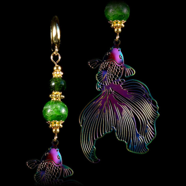 Chrome-Diopside-Koi-Serenity-Earrings-Semi-Precious-Stone-Beads-Shvenzy-English-Lock-Hypoallergic-Hooks-00067-1