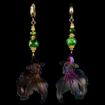 Chrome-Diopside-Koi-Serenity-Earrings-Semi-Precious-Stone-Beads-Shvenzy-English-Lock-Hypoallergic-Hooks-00067-2