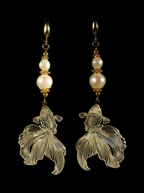 White-Freshwater-Pearl-Koi-Serenity-Earrings-Semi-Precious-Stone-Beads-Shvenzy-English-Lock-Hypoallergic-Hooks-09907-0