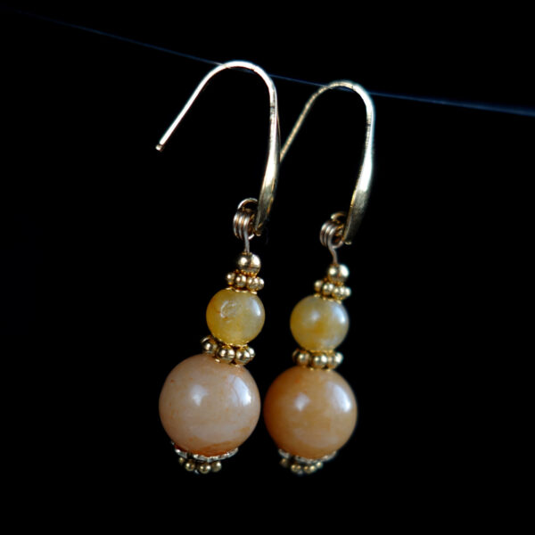 Yellow-Aventurine-Earrings-PVD-plated-Stainless-Steel-Hooks-Findings-00509-1