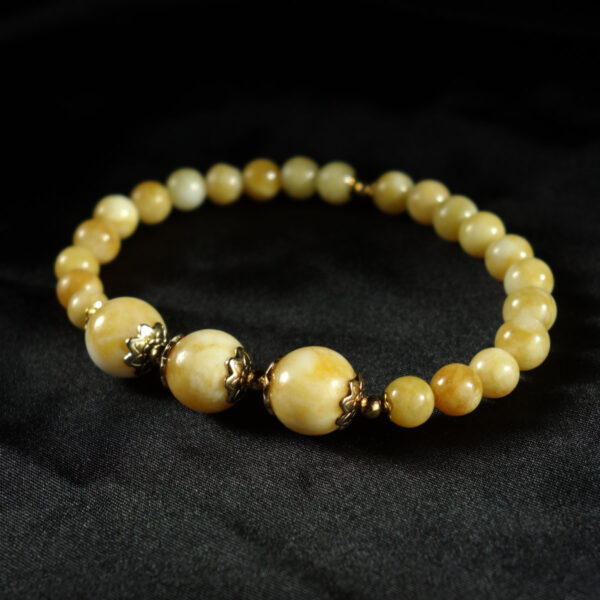 Antique-Beeswax-Yellow-Chalcedony-Dyed-Semi-Precious-Stone-Stainless-Steel-Beaded-Bracelet-DSC01573-1