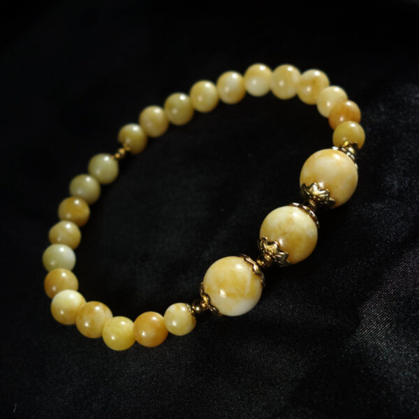 Antique-Beeswax-Yellow-Chalcedony-Dyed-Semi-Precious-Stone-Stainless-Steel-Beaded-Bracelet-DSC01575-1