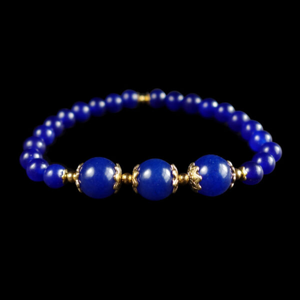 Blue-Chalcedony-Braded-Bracelet-Dyed-Semi-Precious-Stone-Beaded-bracelet-stainless-steel-findings-DSC02064-0