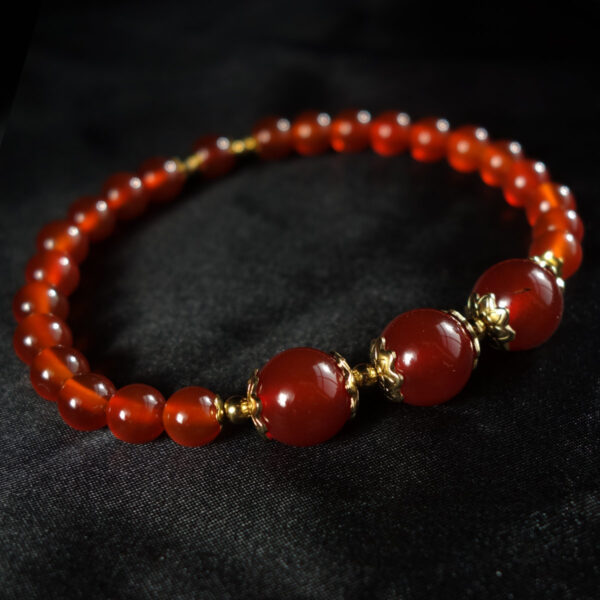 Carnelian-semi-previous-gemstone-beaded-bracelet-stainless-steel-DSC01660-1