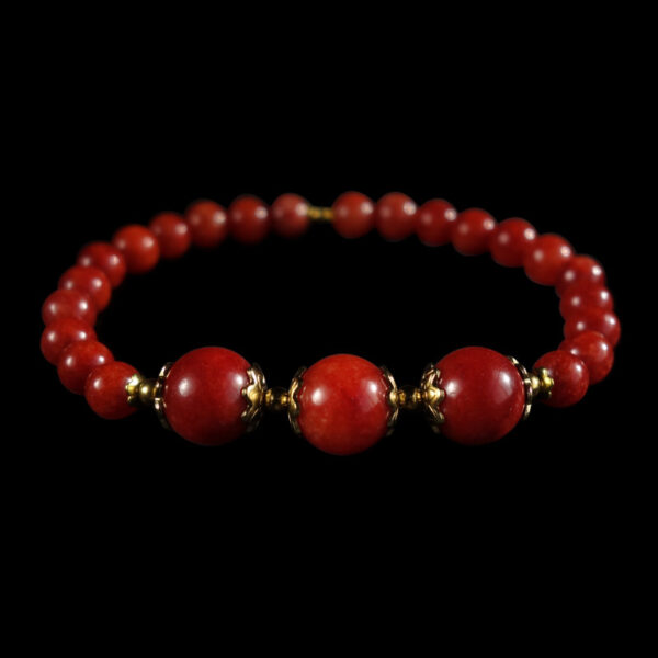 Coral-Reed-Chalcedony-Dyed-Semi-Precious-Stone-Stainless-Steel-Beaded-Bracelet-DSC01559-0