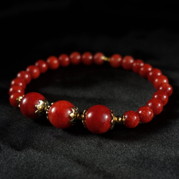 Coral-Reed-Chalcedony-Dyed-Semi-Precious-Stone-Stainless-Steel-Beaded-Bracelet-DSC01561-1