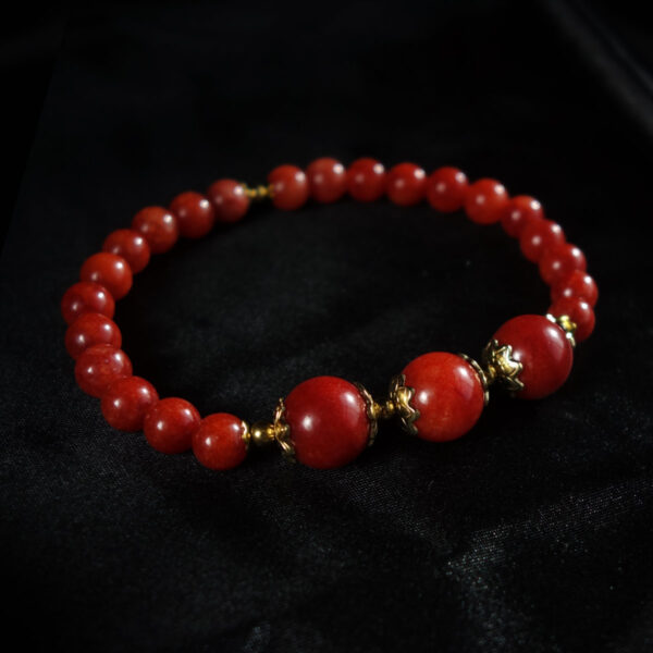 Coral-Reed-Chalcedony-Dyed-Semi-Precious-Stone-Stainless-Steel-Beaded-Bracelet-DSC01566-1