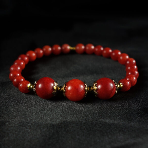 Coral-Reed-Chalcedony-Dyed-Semi-Precious-Stone-Stainless-Steel-Beaded-Bracelet-DSC01567-1