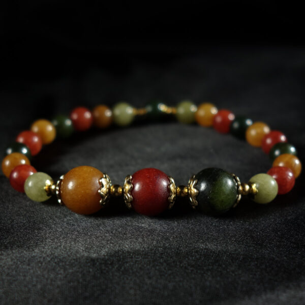 Mookaite-Hues-Dyed-Chalcedony-Beaded-Bracelet-stainless-steel-DSC01609-1