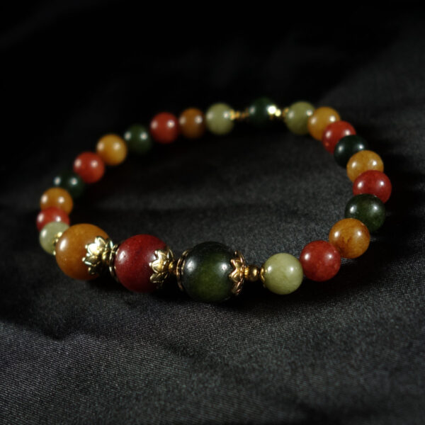 Mookaite-Hues-Dyed-Chalcedony-Beaded-Bracelet-stainless-steel-DSC01613-1