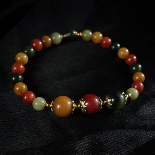 Mookaite-Hues-Dyed-Chalcedony-Beaded-Bracelet-stainless-steel-DSC01615-1