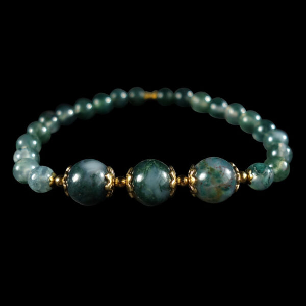 Moss-Agate-Semi-Precious-Gemstone-Beaded-Bracelet-Stainless.-Steel-DSC01665-0