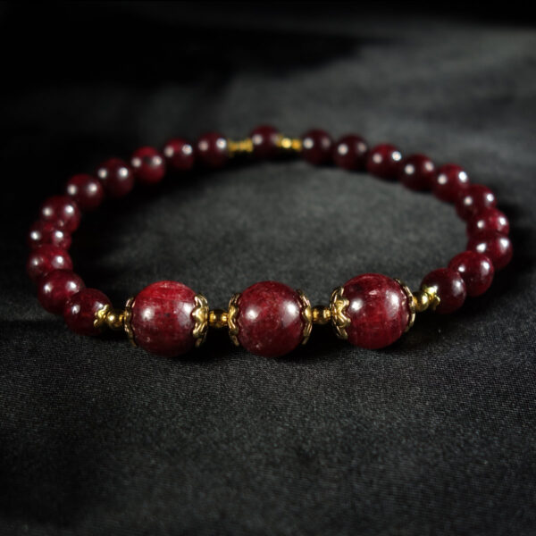 Natural-Sandhole-Ruby-Modified-Gemstone-Beaded-Bracelet-Stainless-Steel-DSC01792-1