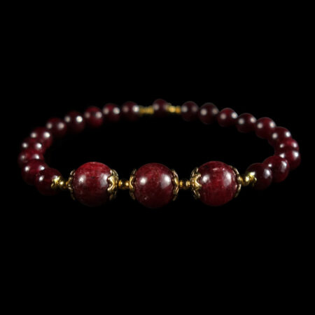 Natural-Sandhole-Ruby-Modified-Gemstone-Beaded-Bracelet-Stainless-Steel-DSC01801-0