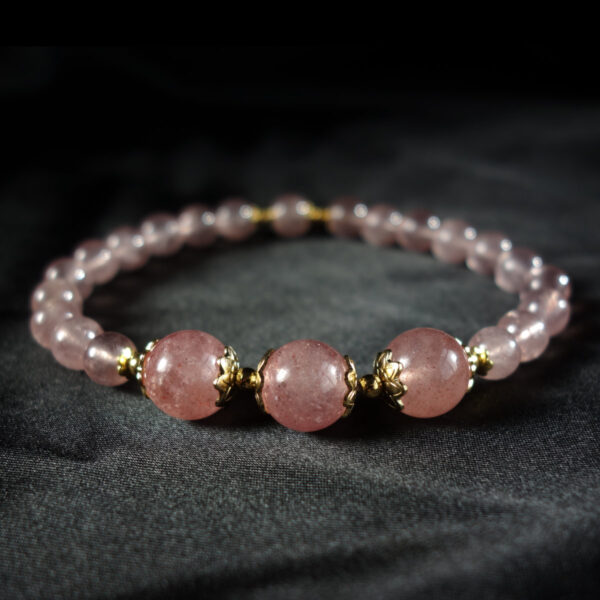 Strawberry-quartz-semi-previous-gemstone-beaded-bracelet-stainless-steel-DSC01637-1