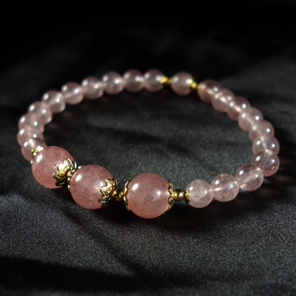 Strawberry-quartz-semi-previous-gemstone-beaded-bracelet-stainless-steel-DSC01638-1