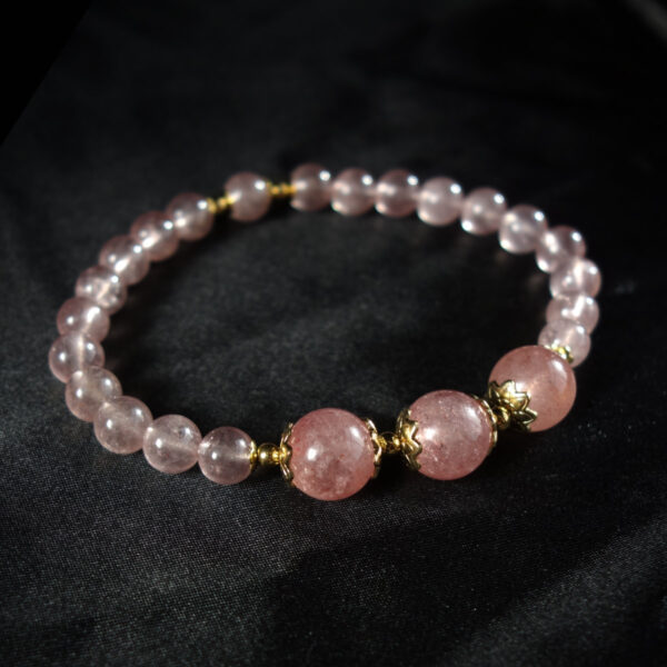 Strawberry-quartz-semi-previous-gemstone-beaded-bracelet-stainless-steel-DSC01640-1