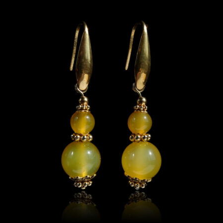 Honey-Agate-Earrings-semi-precious-stone-beads-PVD-plated-gold-finish-stainless-steel-02926-1