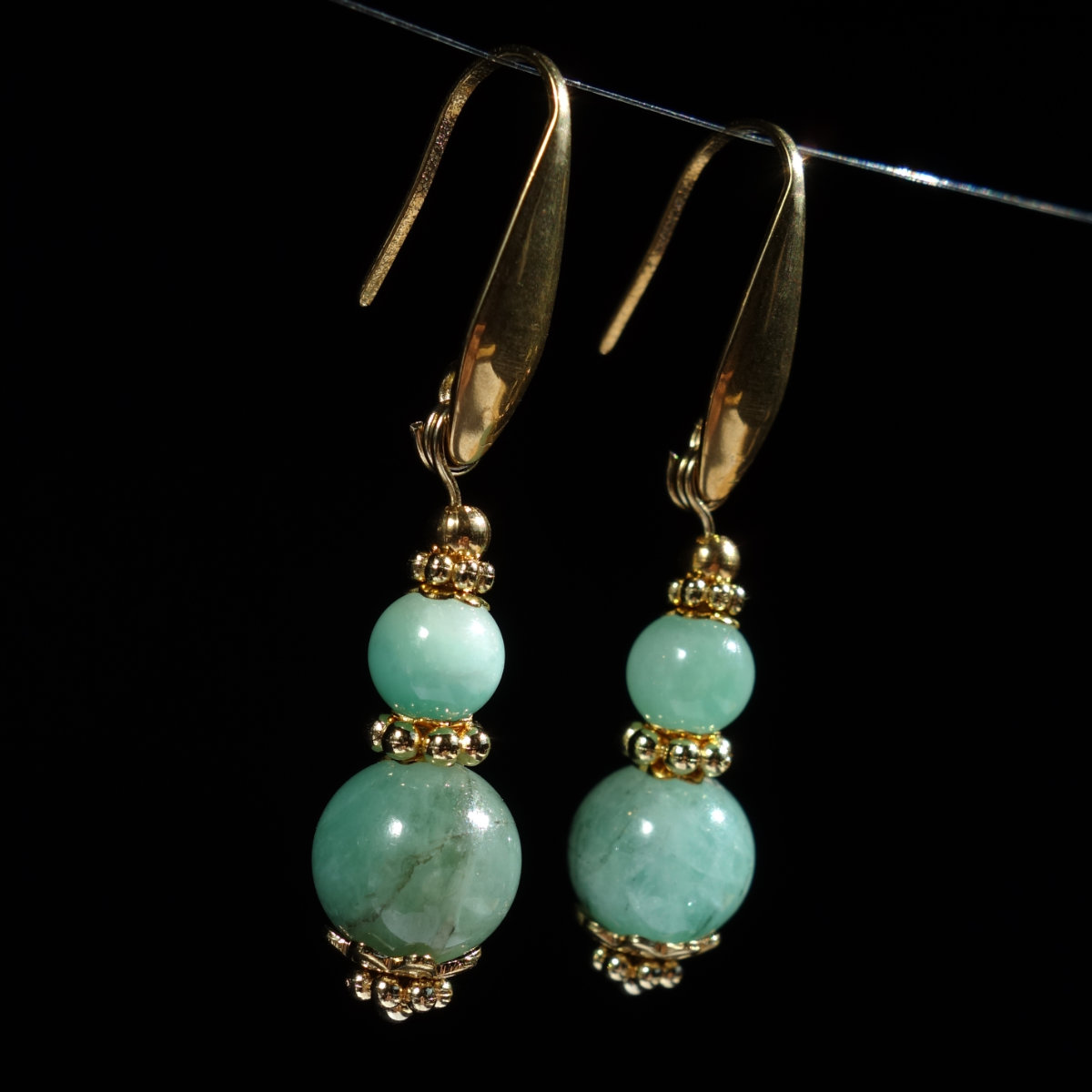 Natural-Arcane-African-Emerald-Earrings-Semi-Precious-Stone-PVD-Plated-Gold-Finish-Stainless-Steel-02868-1