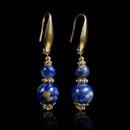 Natural-lapis-lazuli-beaded-earrings-semi-precious-stone-stainless-steel-hooks-findings-02834-1