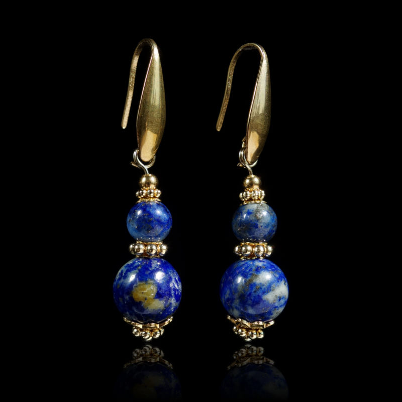 Natural-lapis-lazuli-beaded-earrings-semi-precious-stone-stainless-steel-hooks-findings-02834-1