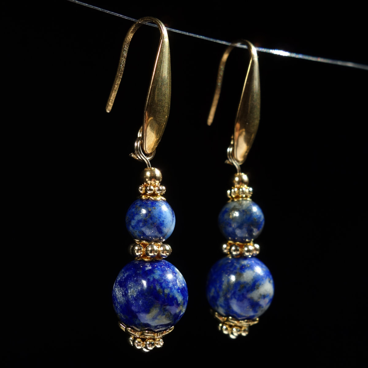 Natural-lapis-lazuli-beaded-earrings-semi-precious-stone-stainless-steel-hooks-findings-02838-1